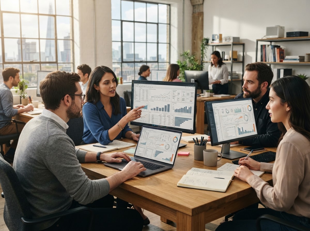 Bivori Noloru analysts reviewing model output and portfolio data